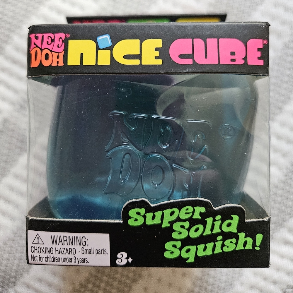 NeeDoh Nice Cube Super Solid Squish - Teal Blue